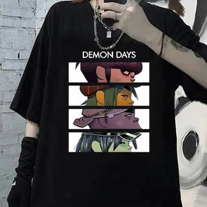 Camiseta de manga corta 100% algodón con estampado de personaje de banda de dibujos animados para hombre, top de moda y2k - Product Image 4