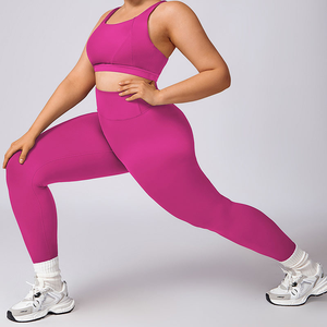 Conjuntos Deportivos de Dos Piezas para Mujer al por Mayor, Cintura Media, Logotipo Frontal Sólido, Ropa Deportiva para Gimnasio y Yoga, Secado Rápido - Product Image 4