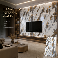 Panneau mural en PVC brillant MORLENX, motif abstrait marbré blanc, gris et or, pour la décoration moderne des maisons et des espaces commerciaux