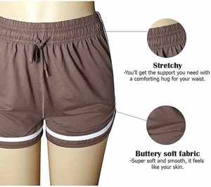 Ensemble de shorts de sport pour femmes en mélange polyester/coton, écologiques, à séchage rapide, pour la course à pied et le cyclisme, vente en gros, logo personnalisé, shorts de gym - Product Image 6