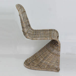 Kubu Grey <b>Rattan</b> Garden <b>Chair</b> Solid Teak Wood Frame Eco-Friendly Durable for <b>Outdoor</b> Villa Park Kitchen Patio Cafe Resort - Product Image 3