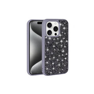 Étui de téléphone de luxe en silicone scintillant rose avec strass et diamants pour iPhone 15 Pro, protection premium inspirée des styles INS - Product Image 5