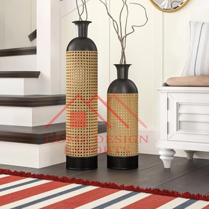 Lot de 2 vases à fleurs pour la décoration intérieure 2024 nouveauté vases à fleurs modernes bicolores pour décoration de salon - Product Image 2