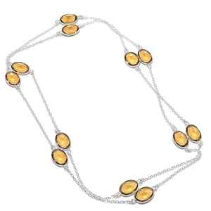 <b>925</b> <b>Sterling</b> <b>Silver</b> Smoky Quartz Drop Necklace Handmade Oval Gemstone <b>Chain</b> Bezel Set Christian Religious Engagement Party - Product Image 2