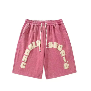 Pantalones cortos lavados con ácido de verano para hombre, nuevo estilo, 100% algodón, secado rápido, dobladillo crudo Vintage, ropa de calle ecológica - Product Image 3