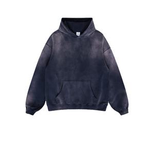 High Street Distressed Wash Sweat à capuche Logo personnalisé imprimé à manches longues décontracté respirant écologique Sweats à capuche pour hommes - Product Image 3