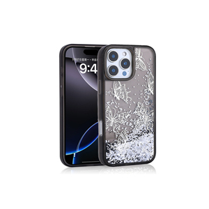 ASMA Glis Luxury Liquid Glitter Butterfly Print Transparent Back Cover Silicone TPU Case for iPhone 16 Pro Max <b>XR</b> Inspired INS - Product Image 1