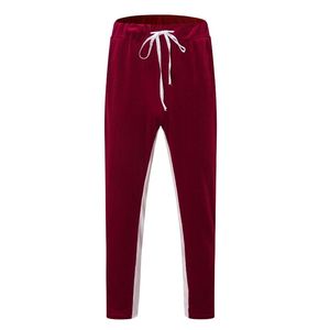 Men's <b>Red</b> Velvet 100% Polyester Tracksuit Full Zip Stand Collar Casual Jogging <b>Suit</b> Solid Color Quick Dry Lightweight Autumn - Product Image 5