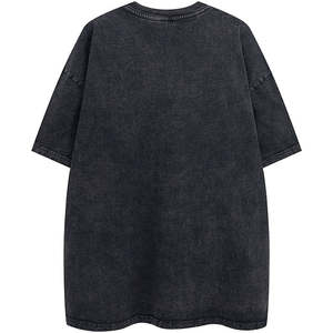 Camisetas de hombre al por mayor de alta calidad 100% algodón 230G impresión enzima lavado gota hombro peso pesado Hiphop de gran tamaño personalizado - Product Image 2