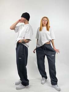 Pantalons de survêtement pour femmes de haute qualité, poches, logo personnalisé, style à devant plat, 100% coton, pantalons de survêtement à motif, pantalons de survêtement vierges - Product Image 4