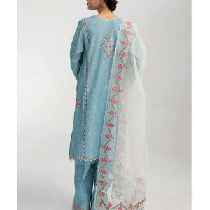 Dernière conception de robe de pelouse 3 pièces pour femmes, sur mesure, costumes de pelouse élégants pour dames d'été au prix de gros - Product Image 3