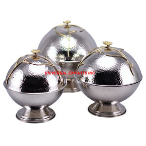 Olla caliente de acero inoxidable de doble pared, cazuela hecha a mano de calidad superior, forma redonda, nuevo calentador de alimentos de metal elegante de lujo - Product Image 2