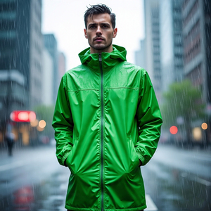 Chaqueta cortavientos personalizada suave senderismo abrigo de lluvia de invierno 100% Nylon Spandex montaña abrigo largo para hombres - Product Image 4