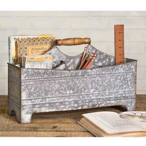 Wholesale Condiment Caddy Galvanized Carrying and Collecting Handmade <b>Storage</b> and Serving Tea Caddy - Product Image 1