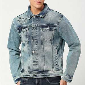 Premium Quality Distressed Hip Hop Men's <b>Denim</b> <b>Jacket</b> Latest Style Ripped Embroidery <b>Patches</b> Fully Customized Men Jeans <b>Jacket</b> - Product Image 4