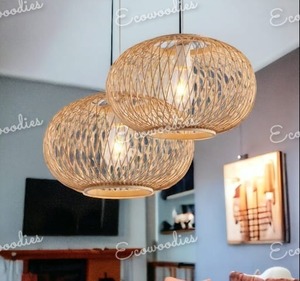 Rattan Bamboo Ball Lantern Light Pendant <b>Lampshade</b> Chandelier Lighting for Living Room and Bedroom Home Furniture - Product Image 5