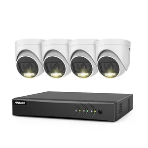 ANNKE高分辨率2MP闭路电视炮塔摄像机，带音频、夜视、双灯开关和DVR安全系统