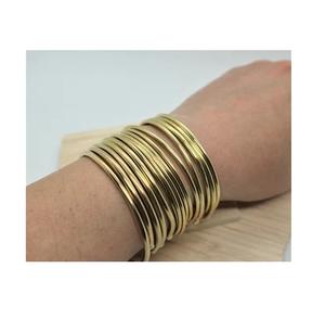 High Quality Brass Bangle Hot Sale 7 Stacked 14k <b>Gold</b> Bangle <b>Bracelets</b> for Women and Handmade Shinny Polished - Product Image 2