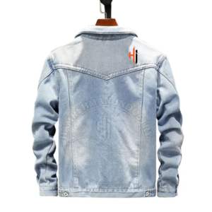 Chaqueta vaquera de manga larga azul medio Chaqueta vaquera personalizada Chaquetas vaqueras para mujer - Product Image 2