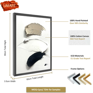 Peinture à l'huile sur toile abstraite peinte à la main de qualité muséale, peinture à l'huile sur toile, œuvre d'<span class=keywords><strong>art</strong></span> artisanale texturée sur toile - Product Image 2