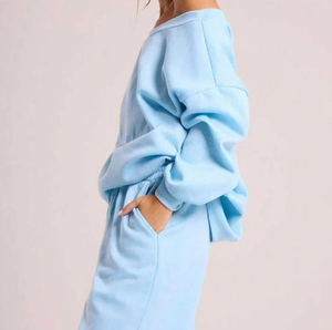 Conjunto de Ropa de Salón Ecológica de Felpa de Algodón con Capucha Estampada de Invierno para Mujer, Talla Grande, Personalizada, de 2 Piezas, Sudadera y Pantalones Anchos - Product Image 3