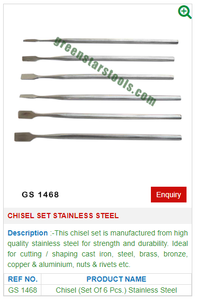 GS 1468 Stainless Steel Chisel Set for Jewelry <b>Tools</b> for Crafting & Equipment - Product Image 2