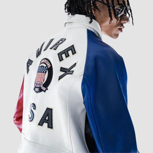 Veste en cuir pour homme de haute qualité Avirex en gros, veste en cuir véritable à fermeture éclair intégrale, best-seller pour homme - Product Image 3