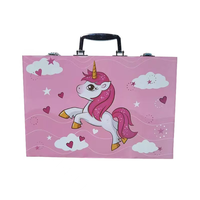 Ensemble de dessin en boîte en aluminium pour enfants, 145 pièces, fournitures d'art et de papeterie, crayons de couleur, aquarelles, stylos, vente en gros