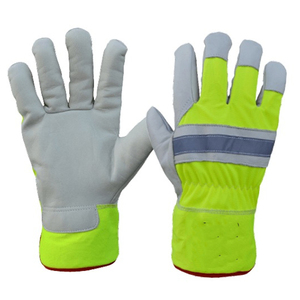 Gants de sécurité pour hommes taille XL personnalisée Gants de sécurité résistants pour travaux industriels en cuir de vache fendu avec doublure en coton latex anti-coupure - Product Image 1
