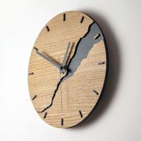 Jam Dinding Kayu Persegi Rustic Satu Sisi Gaya Farmhouse Art Deco Antik Desain Potret Analog Quartz Senyap untuk Ruang Tamu