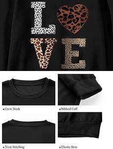 Sudadera Holgada con Cuello Redondo para Mujer, Regalo para el Día de San Valentín 2026, Estampado Gráfico de Leopardo Amoroso - Product Image 6