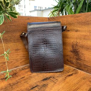 New Crocodile Embossed Messenger Bag Full Grain Genuine <b>Leather</b> Flap <b>Satchel</b> Cow <b>Leather</b> Crossbody Shoulder Bags for <b>Men</b> & Women - Product Image 4