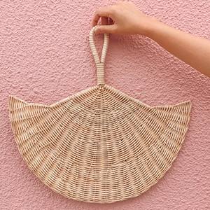 Grand éventail à main en osier blanc cadeau promotionnel commercial événement de fête cadeau de mariage ventilateur en rotin tissé à la main - Product Image 6