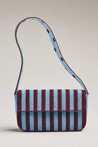Bolso de hombro con cuentas de rayas mixtas Daily Ware para mujer, bolso con solapa de bloques de color, hecho a mano con cuentas de semillas, bolso de moda para fiesta de verano - Product Image 5