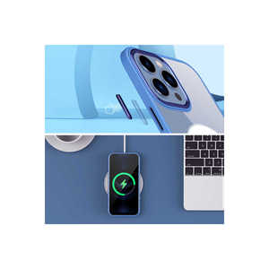 Coque de protection en silicone chromé de luxe Netzy SAFA Series pour iPhone 14 compatible MagSafe, gris lavande, pour chargement sans fil - Product Image 6