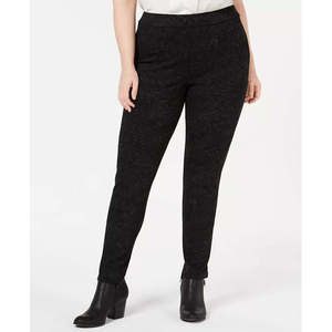 Leggings da donna Style & Co Plus Size color antracite con stampa tonale e cuciture frontali, taglia 24W - Product Image 1