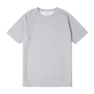 Roof Gallery Plus Size Men's Waffle Knit Crew Neck T-Shirt 260gsm Breathable Casual Short Sleeve Solid Color Blank for Printing - Product Image 1