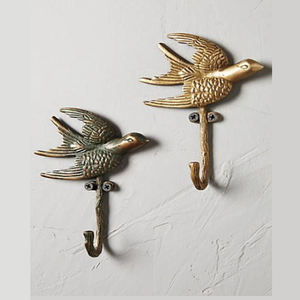 Crochet mural papillon en métal, argent antique - Product Image 5