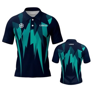 Athleisure Sports Shirt Sublimación Imprimir Rayas coloridas Golf Polos Camisas Casual unisex Traje Camiseta DE TRABAJO - Product Image 2