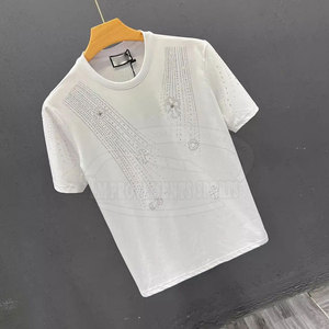 Ropa de moda Último diseño Hombres Rhinestone Camisetas Servicio OEM Personalizado Hombres Rhinestone Camisetas - Product Image 3