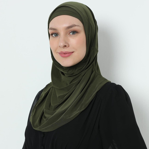 Hijab en jersey de polyester de qualité supérieure, tendance, pour femmes musulmanes, personnalisable, extensible, antidérapant, léger, respirant, durable - Product Image 4