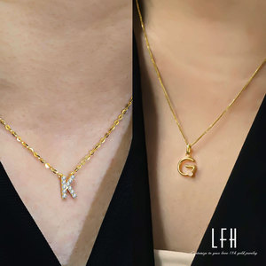 Collar con Letra Personalizada en <span class=keywords><strong>Oro</strong></span> Real de 18k, Joyería de <span class=keywords><strong>Oro</strong></span> Au750, Colgante con Letra en <span class=keywords><strong>Oro</strong></span> de 18k, <span class=keywords><strong>Oro</strong></span> 18k Original - Product Image 6