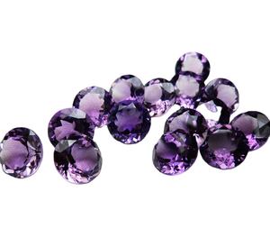 100% Color púrpura Natural amatista suelta facetada corte piedra preciosa personalizada redonda brillante forma suelta piedras de nacimiento OEM - Product Image 1