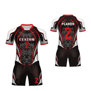 Latest Design Sublimated Thick New Rugby Shirt With Shorts Uniform Set Wholesale Low Price