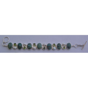 Bracelet en argent sterling 925 avec turquoise africaine naturelle pour femme Shah Gems, bijou tendance multicolore - Product Image 1
