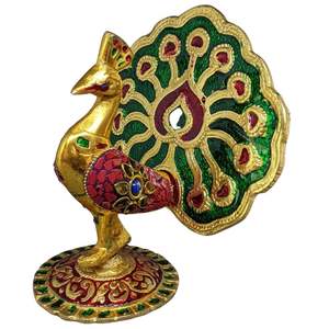 Commerçants instantanés Moderne Vintage Peacock Showpiece Fait à la main en laiton Meenakari Travail pour Noël But décoratif - Product Image 2