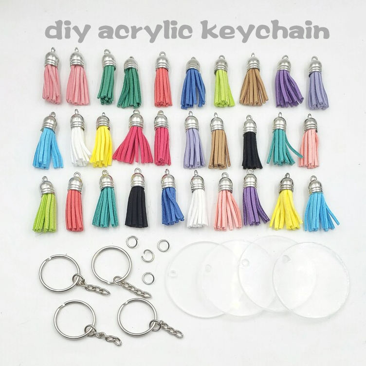 Wholesale Custom Clear Round Acrylic Blanks Keychain Assorted