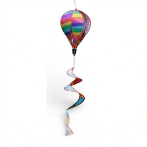 Carillon éolien Design2 Bdt en forme de ballon arc-en-ciel avec queue en spirale, diamètre 28 cm et longueur 110 cm, décorations de jardin - Product Image 2