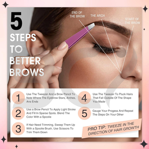 Pinzas para Cejas de Acero Inoxidable con Punta Inclinada Personalizadas - Herramienta de Precisión Duradera para Hombres y Mujeres - Product Image 4