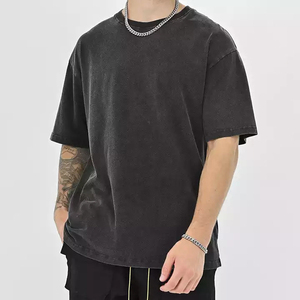 Camisetas suaves de gran tamaño para hombre, ropa de algodón personalizada, camiseta ajustada para hombre, camiseta desgastada con lavado ácido - Product Image 5